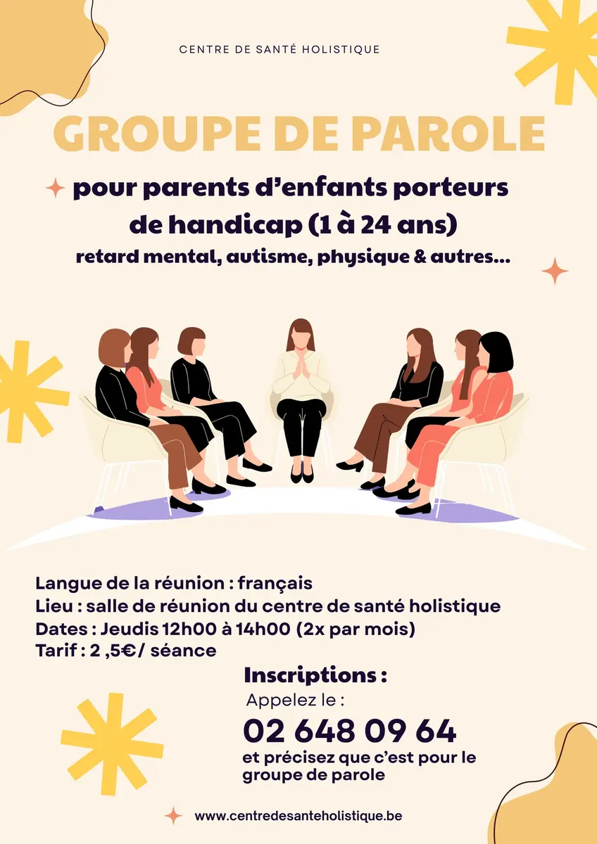 Groupe de parole pour parents d'enfants porteurs de handicap
